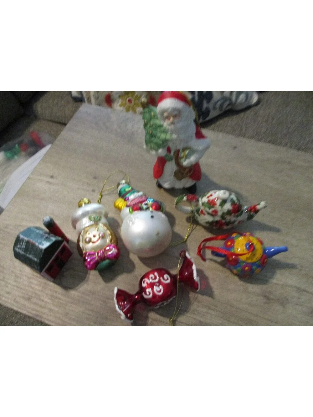 Vintage Blown Glass and Whimsical Holiday Tree Ornament Lot 8pc